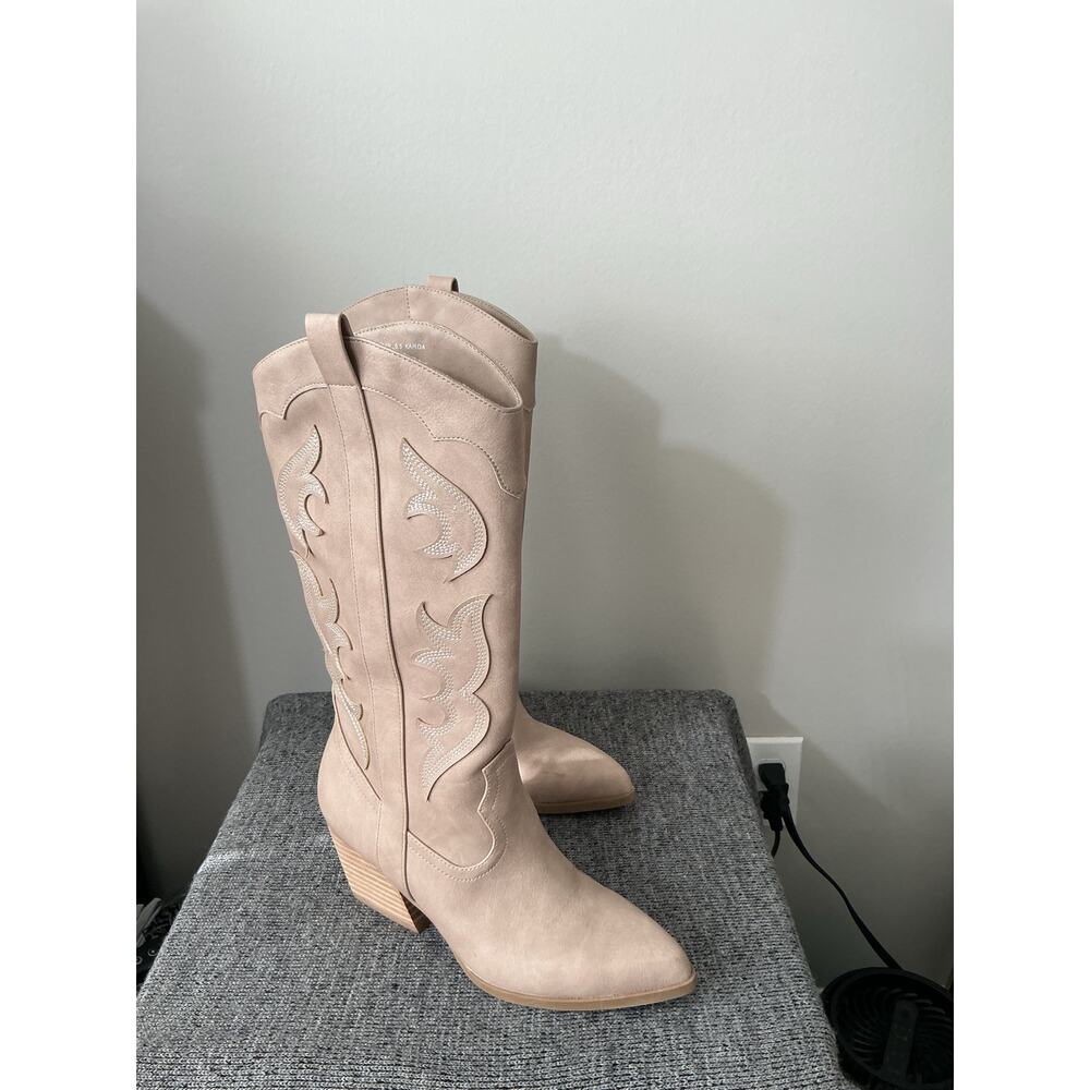 Dolce Vita Samsin Western Boots taupe cowboy boots size 6.5 - Picture 9 of 11